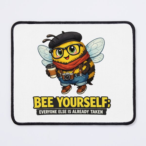 Item preview, Oscar Wilde Inspired Hipster Bumble Bee | Bee Yourself Everyone Else Is Already Taken | Cute Kawaii Bee Cartoon Sticker designed and sold by Donsean22.