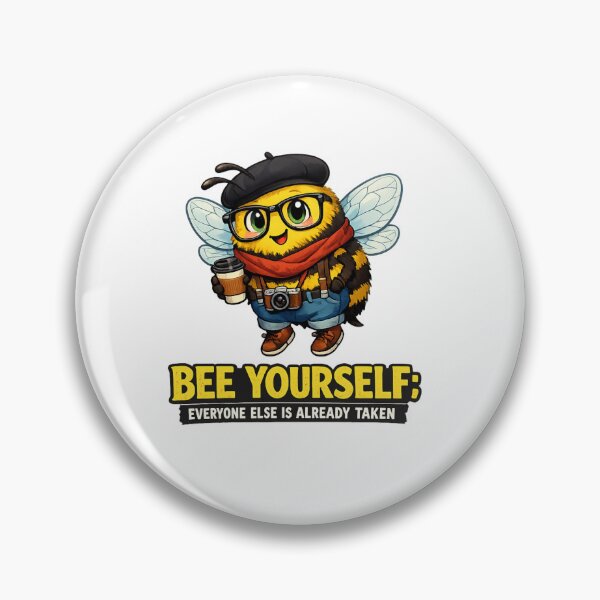 Item preview, Oscar Wilde Inspired Hipster Bumble Bee | Bee Yourself Everyone Else Is Already Taken | Cute Kawaii Bee Cartoon Sticker designed and sold by Donsean22.