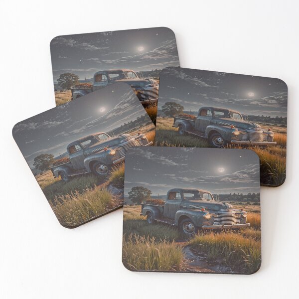 Item preview, Vintage Truck Moonlit Field Wall Art designed and sold by BeautifulVirtues.