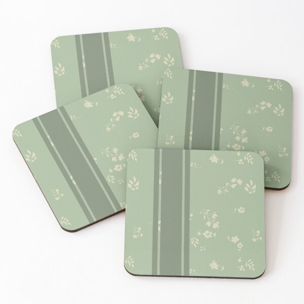 Item preview, Falling Floral and Stripes Pattern in Key Lime and Sage designed and sold by ThisArtMama.