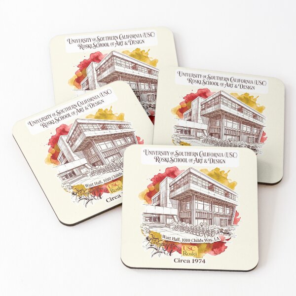 Item preview, USC Roski School Watt Hall Architectural Watercolor Ink Sketch designed and sold by EvergreenPark - Tee Studio.