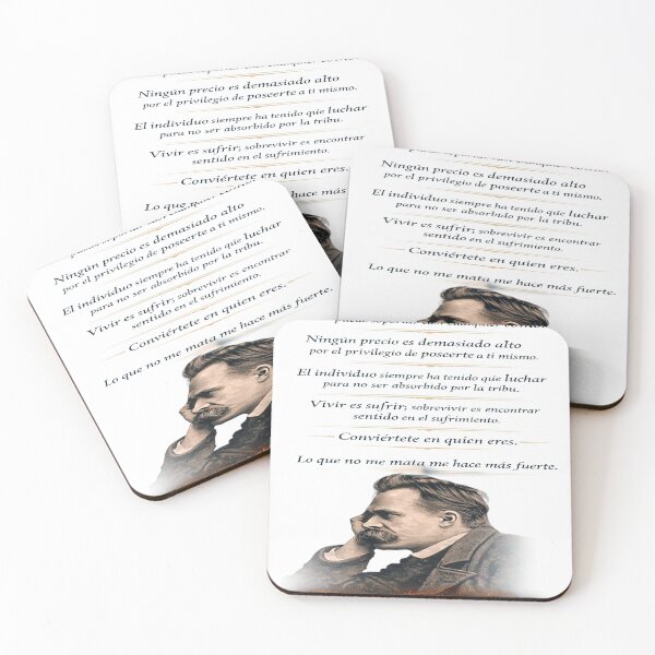 Item preview, Friedrich Nietzsche - Spanish Quotes | Motivational Philosophy Portrait Art designed and sold by Alchemy-Forge.