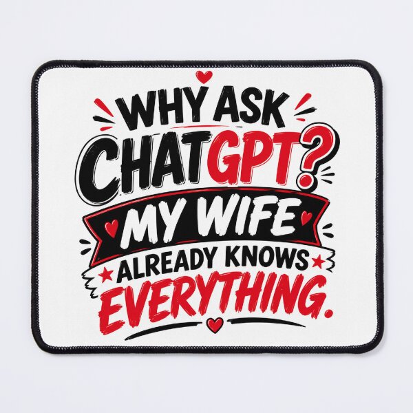Item preview, Funny Wife Knows Everything Quote - Why ask ChatGPT My wife knows everything designed and sold by HiteshArt111.