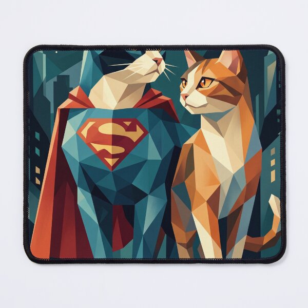 Item preview, Super Cats & The Guardian | Geometric Superhero Cat Art - Low Poly Space Hero Design designed and sold by TheCoolCatsMx.