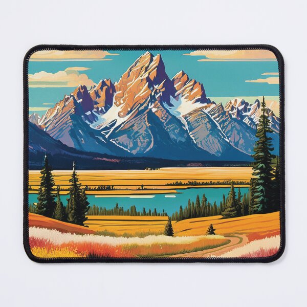 Item preview, Grand Teton National Park Vintage Travel Poster Style Artwork designed and sold by Hallowed Artistry.