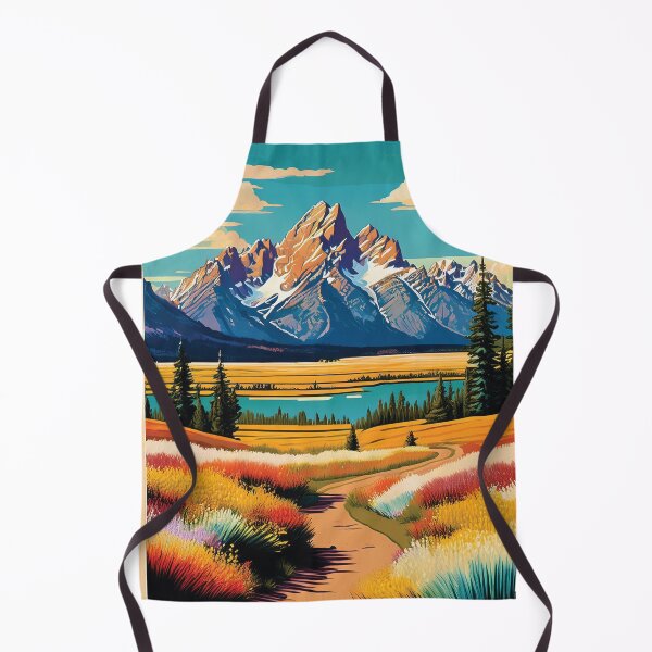 Item preview, Grand Teton National Park Vintage Travel Poster Style Artwork designed and sold by Hallowed Artistry.