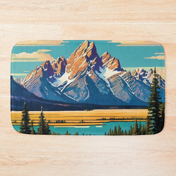 Item preview, Grand Teton National Park Vintage Travel Poster Style Artwork designed and sold by Hallowed Artistry.