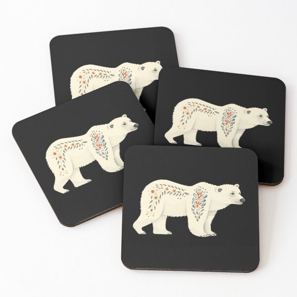 Item preview, Scandinavian Folk Art, Floral Polar Bear designed and sold by xiao xuans.