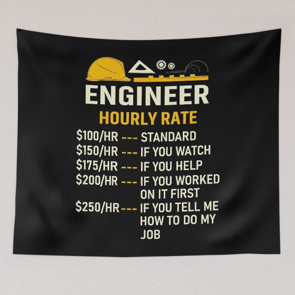 Item preview, Engineer Hourly Rate designed and sold by mybegoniatee.