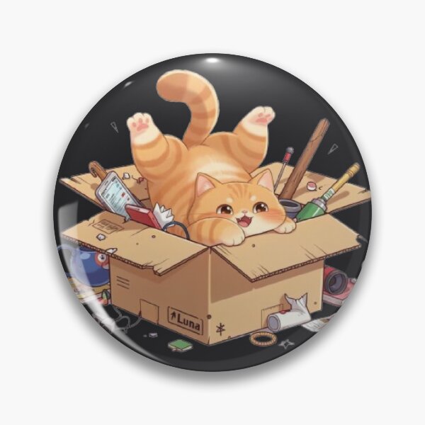 Item preview, Happy Chaos Cat In Cardboard Box designed and sold by Moody Vibes Studio.