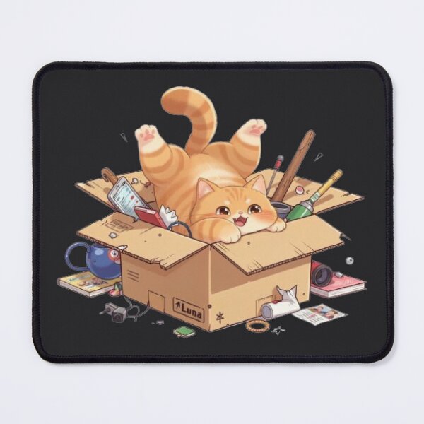 Item preview, Happy Chaos Cat In Cardboard Box designed and sold by Moody Vibes Studio.