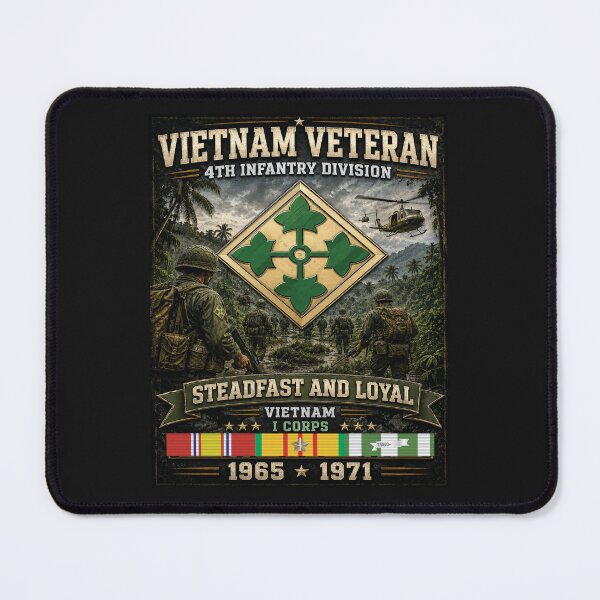 Item preview, 4th Infantry Division - Steadfast and Loyal - Vietnam Veteran designed and sold by Military Insignia Products.