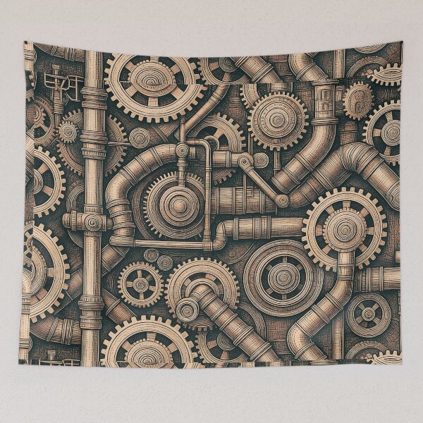 Artikelvorschau, Viktorianischer Mechanismus – Goldener Steampunk-Hintergrund entworfen und verkauft von Liberty4Punk.
