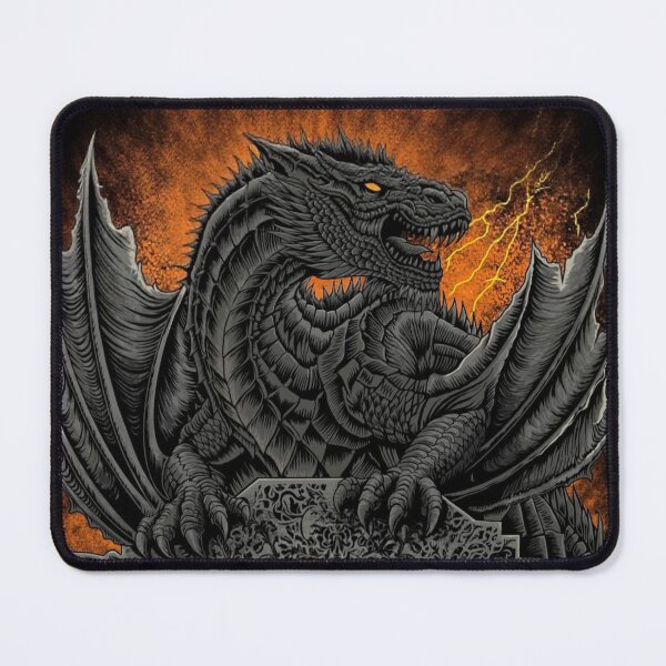 Item preview, Ancient Black Dragon Guardian – Dark Fantasy Mythical Beast Art designed and sold by Bluebubbies.