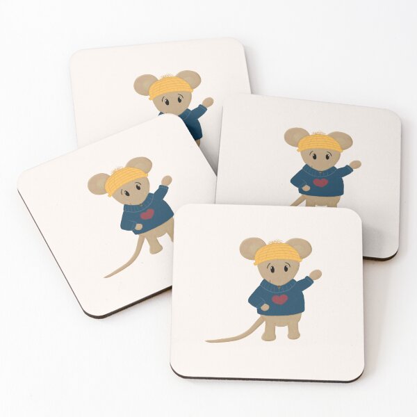 Item preview, Cozy Mouse in Beanie and Sweater - Whimsical Winter Mouse Art, Gift for Mouse Lovers and Cozy Art Fans designed and sold by studiosunanda.