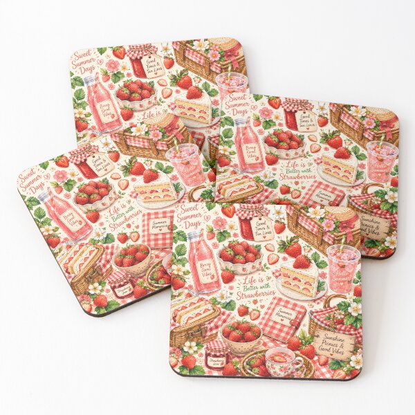 Item preview, Strawberry Picnic Summer Pattern designed and sold by Aramdesing.