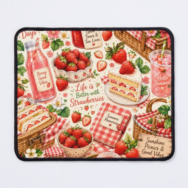 Item preview, Strawberry Picnic Summer Pattern designed and sold by Aramdesing.