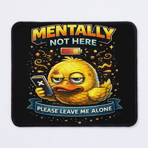 Item preview, Mentally Not Here Duck Shirt – Funny Introvert Meme, Social Battery Low, Relatable Burnout Graphic Tee designed and sold by FunkyVista.