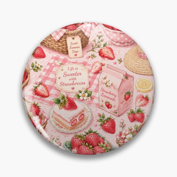 Item preview, Cute Strawberry Pattern | Summer Fruit Seamless Print designed and sold by Aramdesing.