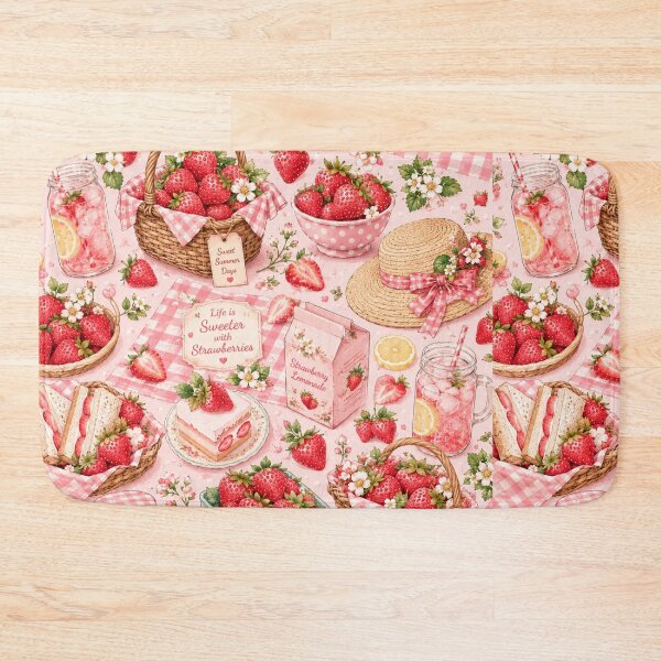 Item preview, Cute Strawberry Pattern | Summer Fruit Seamless Print designed and sold by Aramdesing.
