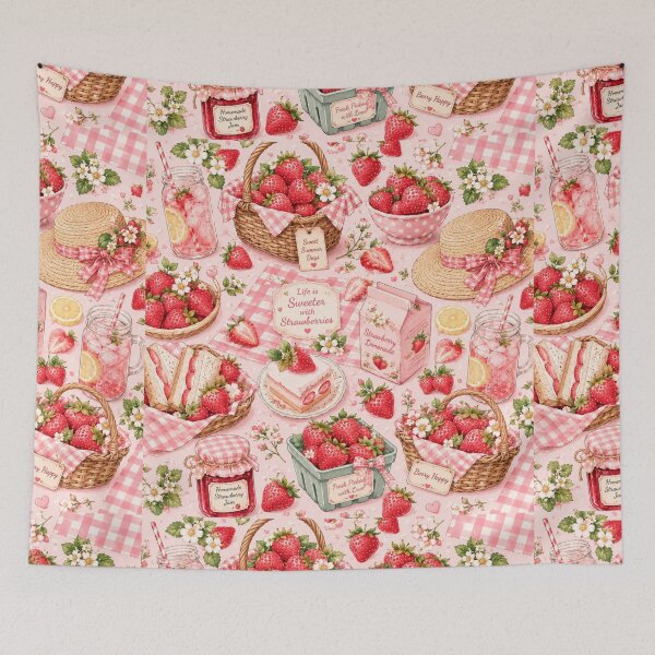 Item preview, Cute Strawberry Pattern | Summer Fruit Seamless Print designed and sold by Aramdesing.