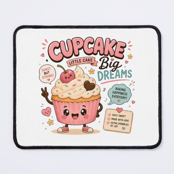 Item preview, Cupcake Little Cake Big Dreams Cute Dessert Quote designed and sold by ILYASSE1.