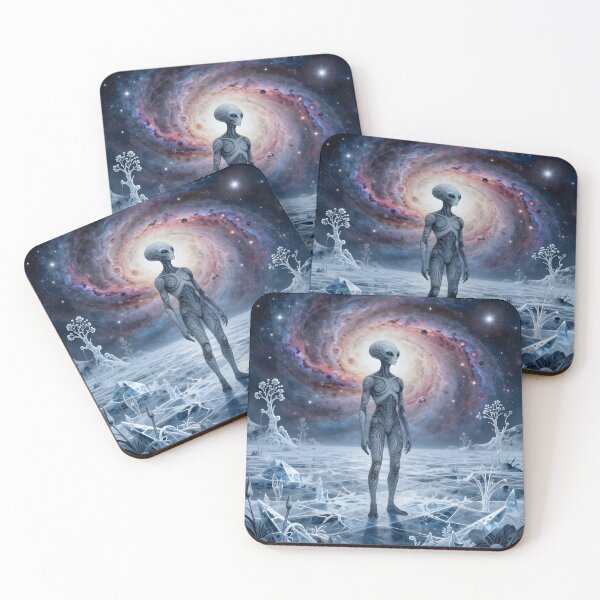 Item preview, Alien Figure on Extraterrestrial Landscape designed and sold by Roanemermaid.