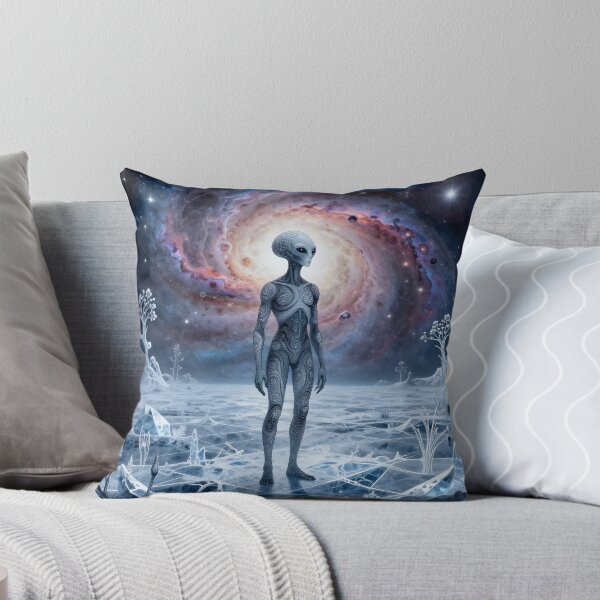 Item preview, Alien Figure on Extraterrestrial Landscape designed and sold by Roanemermaid.