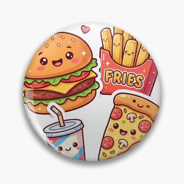 Item preview, Cute Fast Food Characters Sticker Set designed and sold by tommytvkids.