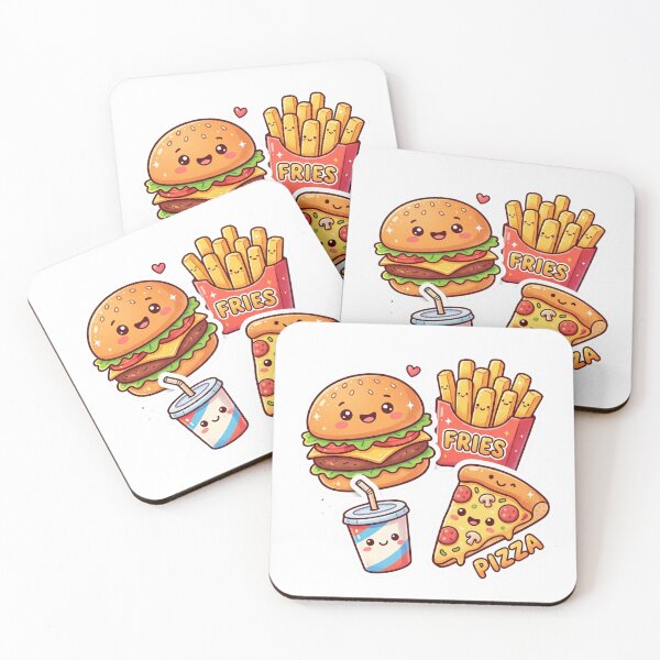 Item preview, Cute Fast Food Characters Sticker Set designed and sold by Sticker_Verse_Studio.