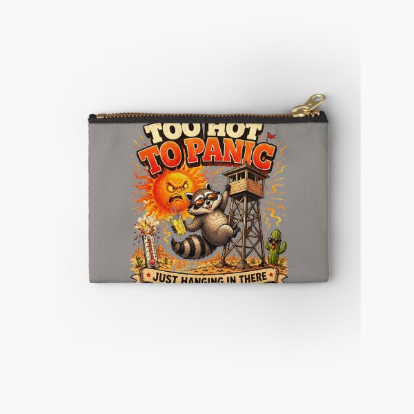 Item preview, Too Hot To Panic Funny Raccoon Heat Wave Summer Desert Watchtower Cartoon designed and sold by HOUSE OF TIST.