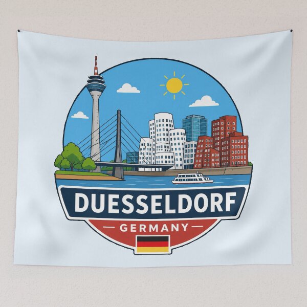 Item preview, Düsseldorf, Germany, Cityscape  designed and sold by Myra365Art.