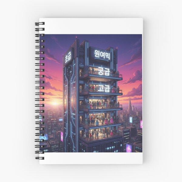 Item preview, Korean language tower skyscraper levels Seoul learner progress art gift designed and sold by language-des.