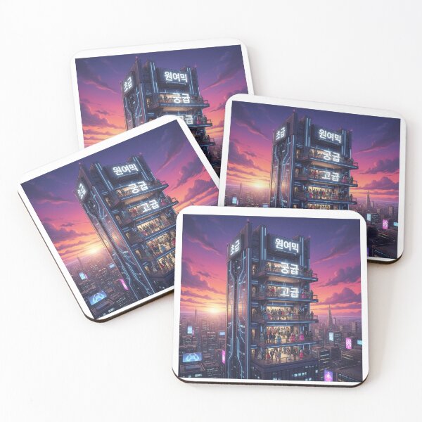 Item preview, Korean language tower skyscraper levels Seoul learner progress art gift designed and sold by language-des.