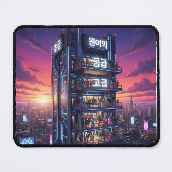 Item preview, Korean language tower skyscraper levels Seoul learner progress art gift designed and sold by language-des.