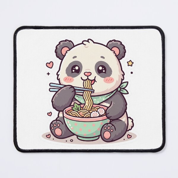 Item preview, Cute Panda Eating Ramen Noodles Sticker Art designed and sold by Sticker_Verse_Studio.