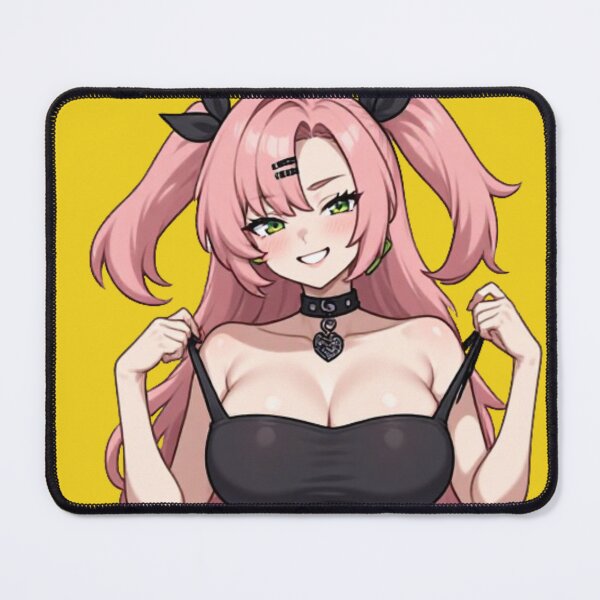 Item preview, Anime E-Girl with Pink Hair in Black Dress Waifu Aesthetic designed and sold by Jimakmo.