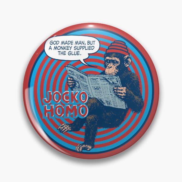 Item preview,  God Made man • A Monkey Supplied The Glue • New Wave Pop Art Devolution designed and sold by wmxdesign.