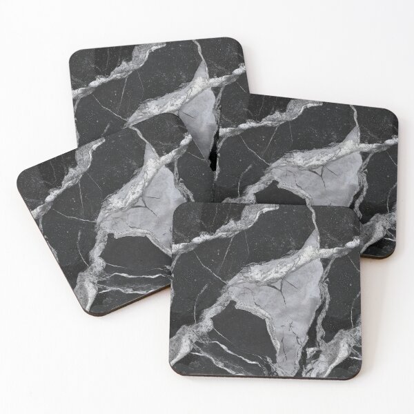 Item preview, Black and silver marble texture designed and sold by patterncrow.