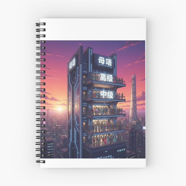 Item preview, Japanese language tower skyscraper levels Tokyo learner progress art gift designed and sold by language-des.