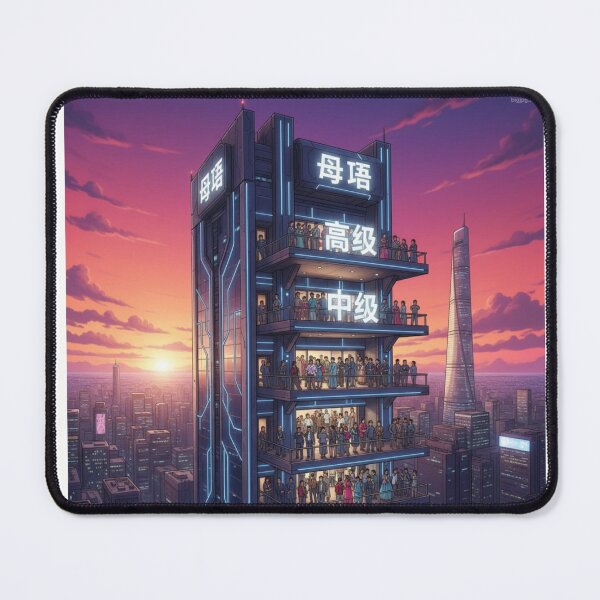 Item preview, Japanese language tower skyscraper levels Tokyo learner progress art gift designed and sold by language-des.