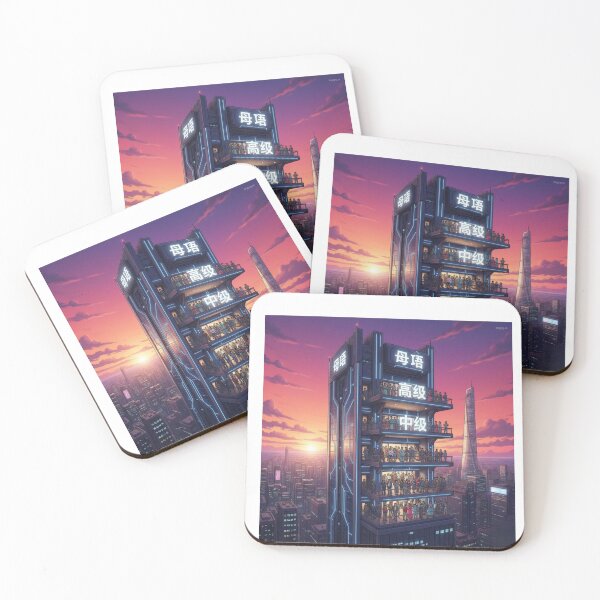 Item preview, Japanese language tower skyscraper levels Tokyo learner progress art gift designed and sold by language-des.