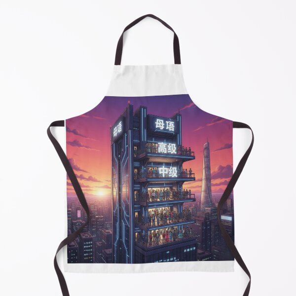 Item preview, Japanese language tower skyscraper levels Tokyo learner progress art gift designed and sold by language-des.
