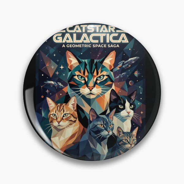 Item preview, Catstar Galactica | Geometric Space Saga - Epic Feline Cosmic Adventure Art designed and sold by TheCoolCatsMx.
