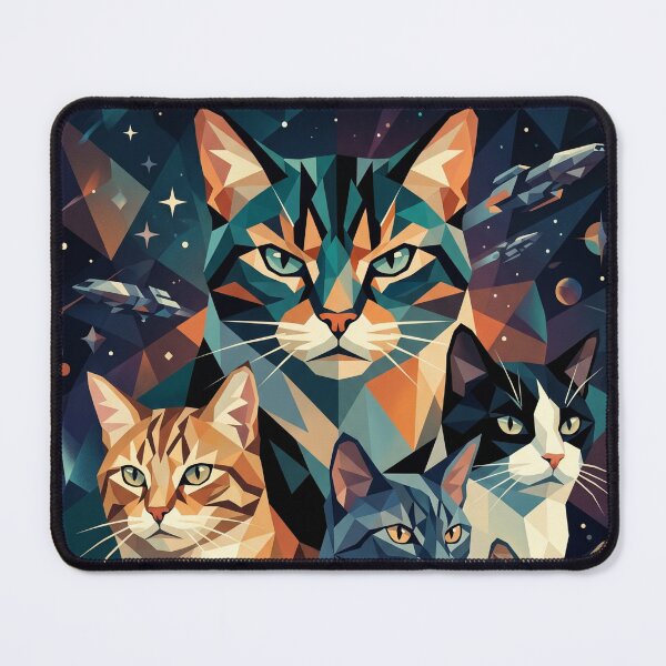 Item preview, Catstar Galactica | Geometric Space Saga - Epic Feline Cosmic Adventure Art designed and sold by TheCoolCatsMx.