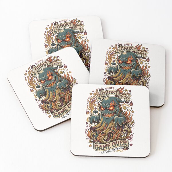 Item preview, Retro Arcade Ghost Neo Traditional Tattoo Flash Gothic Gamer designed and sold by RetroRewind Studio.