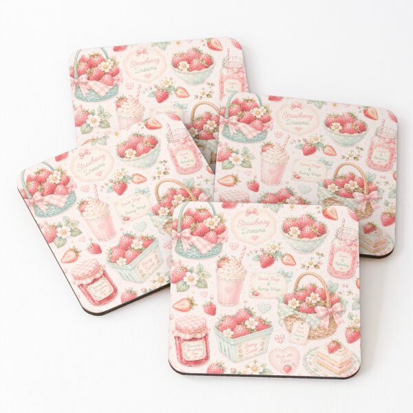 Item preview, Pink Cute Strawberry Pattern | Summer Fruit Seamless Print designed and sold by Aramdesing.