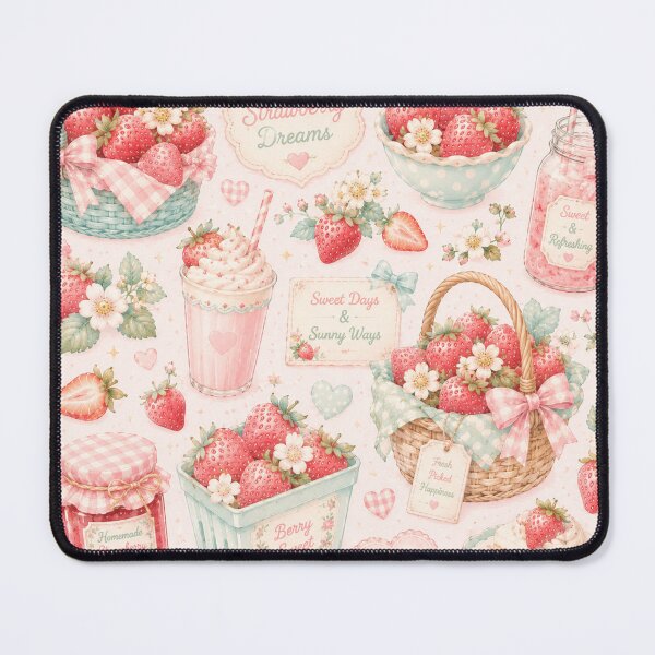 Item preview, Pink Cute Strawberry Pattern | Summer Fruit Seamless Print designed and sold by Aramdesing.