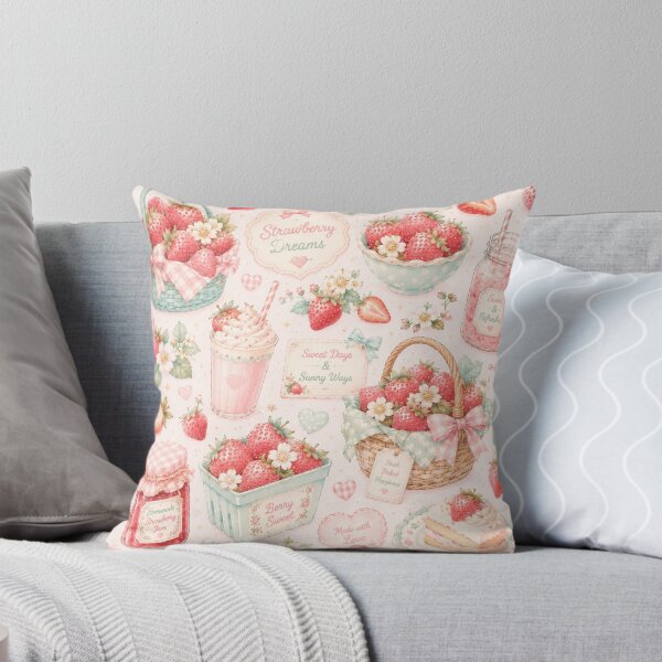 Item preview, Pink Cute Strawberry Pattern | Summer Fruit Seamless Print designed and sold by Aramdesing.