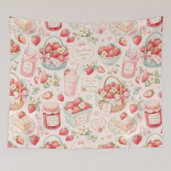 Item preview, Pink Cute Strawberry Pattern | Summer Fruit Seamless Print designed and sold by Aramdesing.